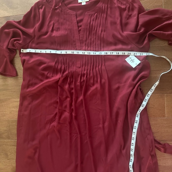 NWT! Style & Co Solid color Maroon XL Pintuck Dress - Picture 9 of 9